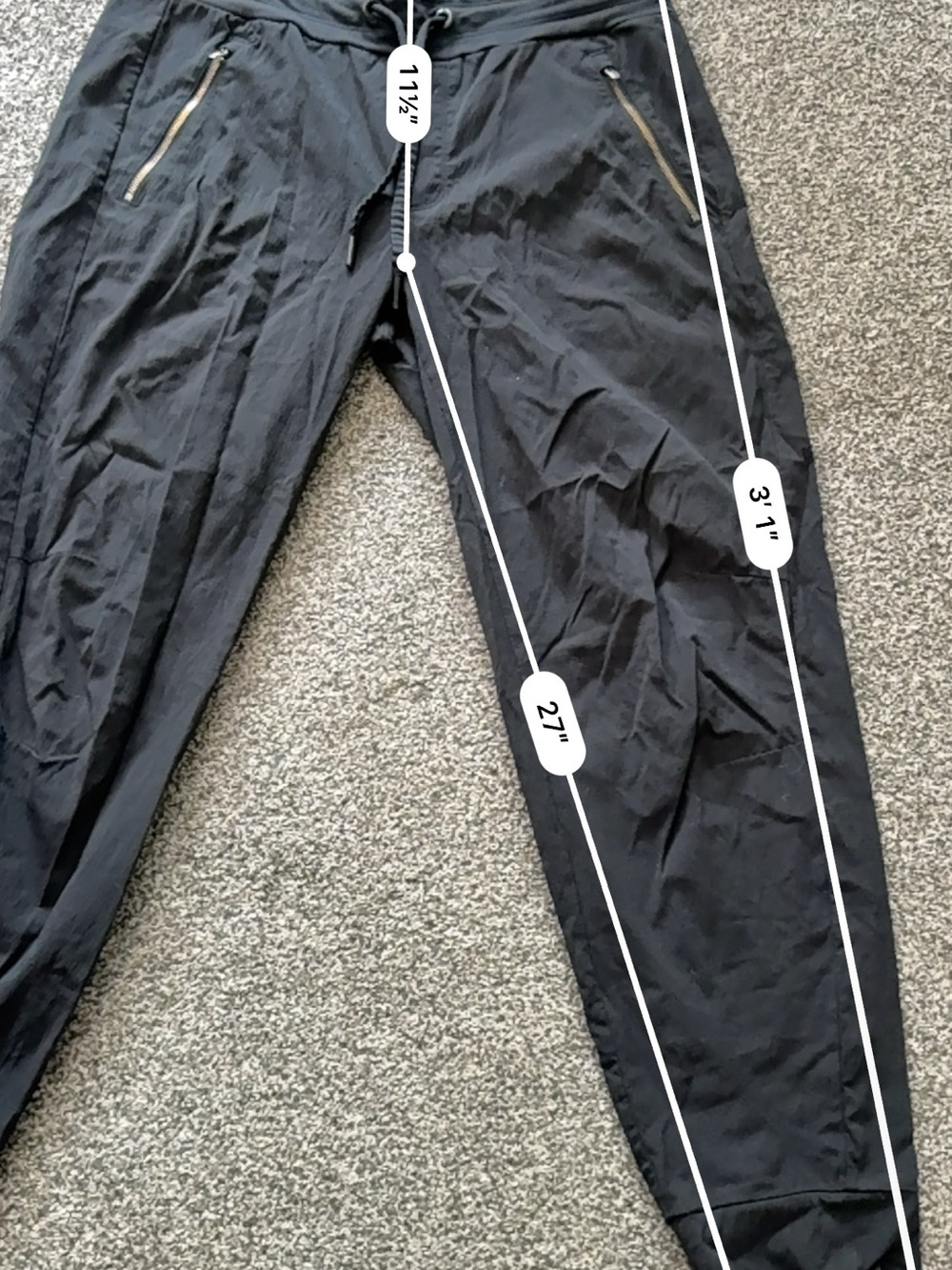 Athleta Trekkie North Joggers Black Size 6 Lightweight Zip Pocket - Picture 4 of 6
